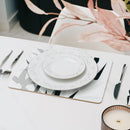 8 Pcs Clevinger MDF Placemats and Coasters Bamboo