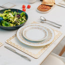 8 Pcs Clevinger  MDF Placemats and Coasters Gold Border