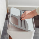 2 Pcs 12L+18L Stackable Plastic Kitchen Trash Bin Household Classification Storage Box