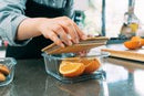 6 Pcs Large Bamboo Food Containers – Clear Glass with Bamboo Lids