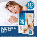 140 Pcs  Cleansing Detox Foot Pads – 100% Natural Herbal Detox Patches (12 × 10 cm)