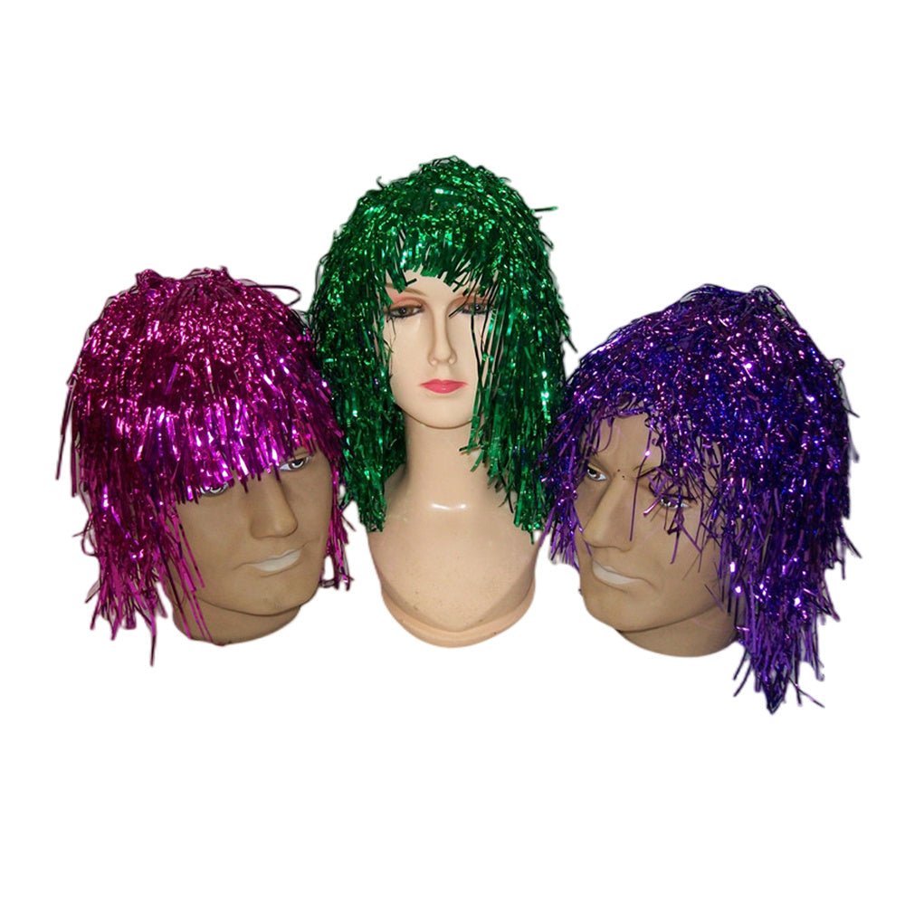 Party tinsel wig-assorted colour - Purple