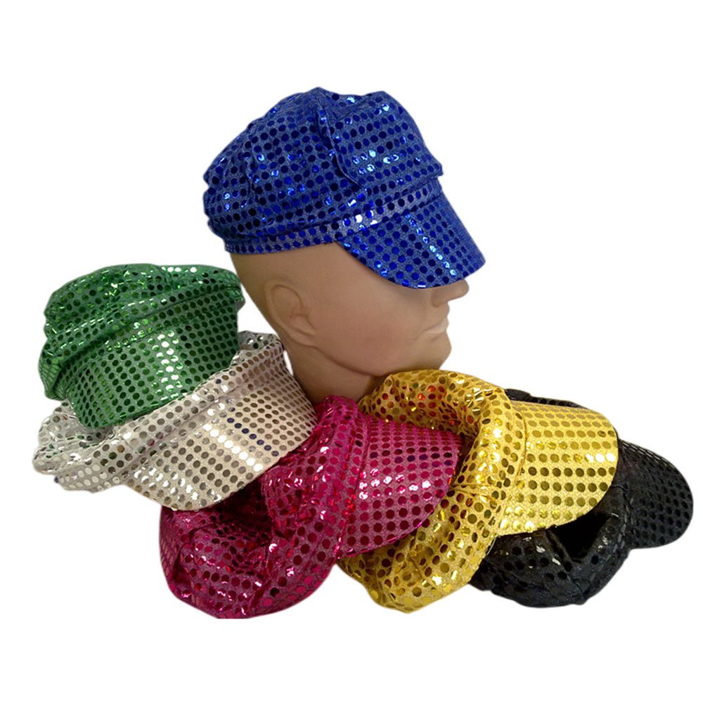 Party Caps with sequins assorted colours - Gold