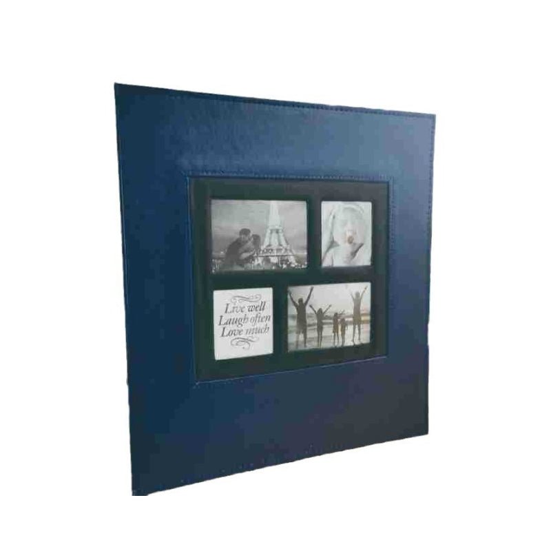 Extra Large 600-Pocket Leather Photo Album - Navy