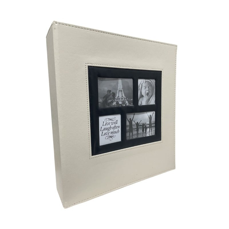 Extra Large 600-Pocket Leather Photo Album - Red