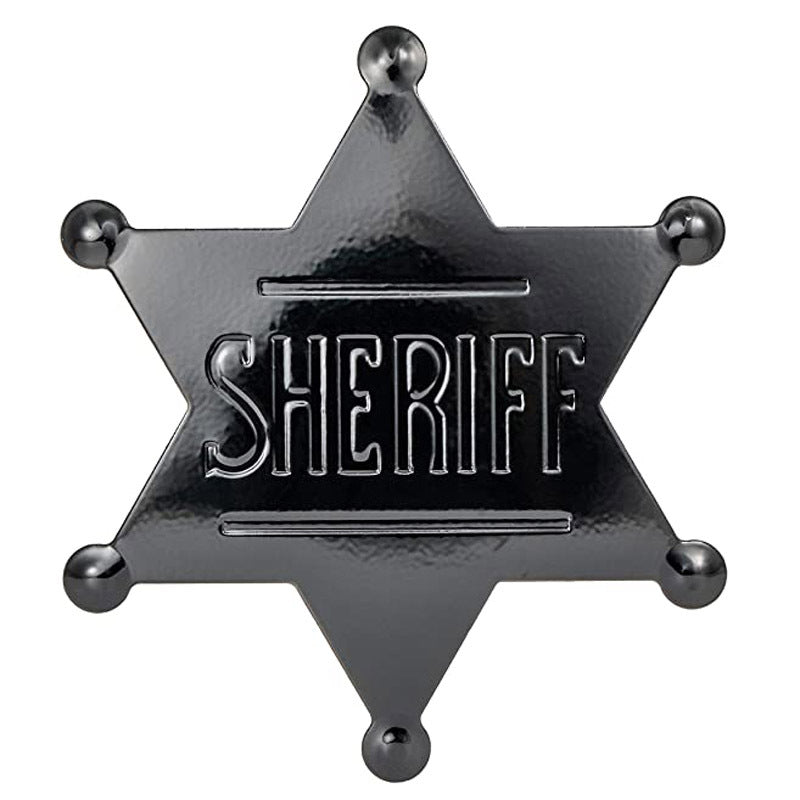 METAL SHERIFF BADGE ASSORTED COLOURS - Bronze