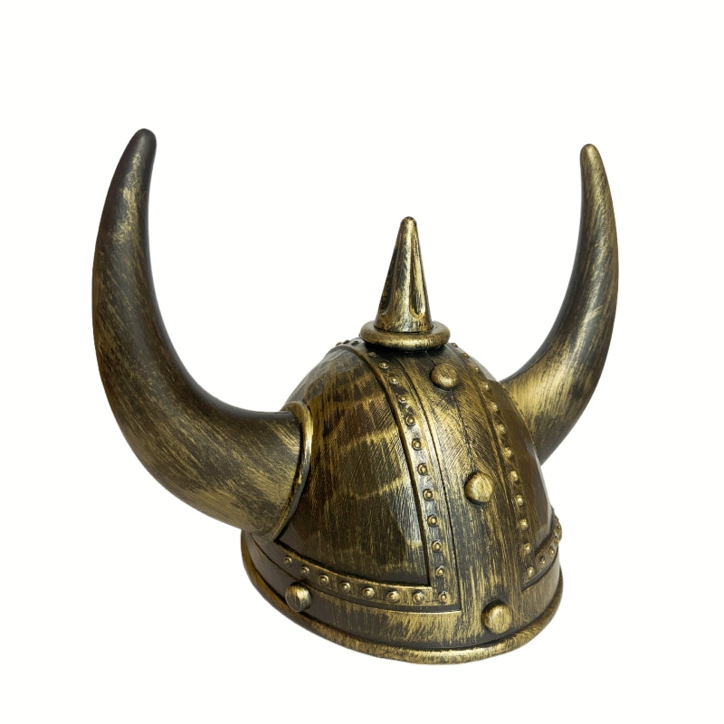 Viking Helmet Medieval Viking Horned Hat Warrior Costume Hat Cosplay-Golden Black