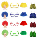 School house carnival colour celebrates kit Wig Glasses Tutus and Pom Poms - Red
