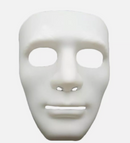 2x Robot Plain Mask Purge Style Halloween Scary Ghost Blank Mask Unisex - 1xBlue +1xWhite