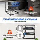 Alston 12U Open Frame Server Rack Hifi Device Rack with Vented Shelves Heavy Duty 4-Post AV/IT Network Rack Free Standing with Lockable Casters