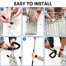 Beach Rake Stainless Steel Sand Flea Rake 140cm Long Detachable Handle and Shark Tooth Wide Sifter for Easy Sand Flea Removal with Bonus Basket and Tools