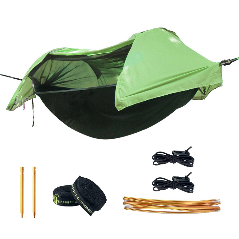 Hammock Tent Outdoor Double Portable Multi-Functional Waterproof Hammock Parachute Camping Hanging Bed 270x140cm with Anti Mosquito Net and Storage Bag