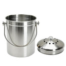 5L Compost Bin Kitchen Countertop Stainless Steel Composter Bucket with Lid and Charcoal Caddy Kitchen Waste Pail Odour Free and Easy Cleaning Silver