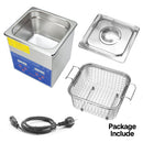 2L Ultrasonic Cleaner Lab-Grade Stainless Steel Ultrasonic Cleaning Machine Digital Heating Timer and Basket for Home and Commercial Jewellery Eyeglass