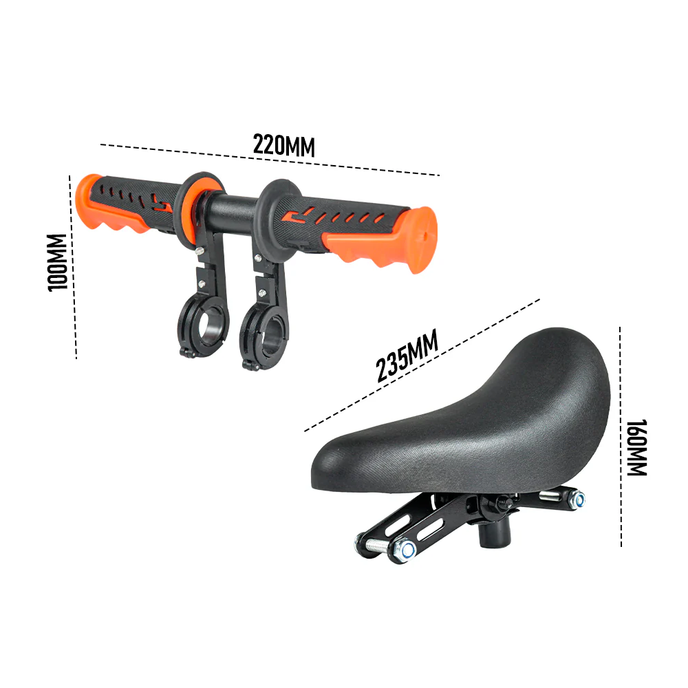 3 In 1 Kids Bike Mounted Front Seat Detachable With Handlebar Foot Pedal Bicycle Seat for Children 1-8 Years Compatible with All Adult Mountain Bikes