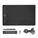 Digital Graphics Tablet Drawing Pad 8192 Levels Large Working Area 285x180mm Compatible with Win/MacOS Support PC/Mobile for Drawing Designing Teaching