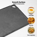 Reversible Cast Iron Griddle Rectangular BBQ Plate 43脳24cm Double-Sided Flat Top Griddle Pan and Grooved Grill for Gas Stovetop Oven and Open Fire Black