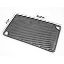 Reversible Cast Iron Griddle Rectangular BBQ Plate 43脳24cm Double-Sided Flat Top Griddle Pan and Grooved Grill for Gas Stovetop Oven and Open Fire Black