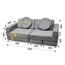 17Pcs Modular Kids Play Sofa Toddler Couch High Density Foam Play Block with Washable Cover Creative Fort Building Playset for Bedroom Playroom Living Room