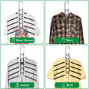 8 Sets Magic Clothes Hangers Detachable 5-in-1 Multilayer Carbon Steel Coat Hanger with Anti-Slip Foam Sleeves Space Saving for Wardrobe Closet Storage
