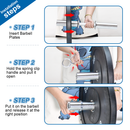 Olympic Barbell Bar 50cm Heavy Duty Dumbbell Handles Pair of Steel 100kg Weight Capacity with Spring Collars for 2" Olympic Weight Plate Strength Training