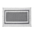 Large Outdoor Rug 275x365cm Weatherproof Plastic Weave Mat Washable Outside Solid Carpet Easy Care for Patio Deck Backyard Garden RV Camping Silver Grey
