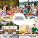 Large Outdoor Rug 275x365cm Weatherproof Plastic Weave Mat Washable Outside Solid Carpet Easy Care for Patio Deck Backyard Garden RV Camping Silver Grey