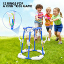 Pool Basketball Hoop Set Floating Swimming Pool Toys Inflatable Poolside Game with 4 Balls 12 Circles and Pump Fun Water Sport Toy for Kids and Adults