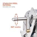 Large Stainless Steel Garden Hose Reel Cart Portable Pipe Holder Heavy Duty Water Pipe Storage Rack With Crank Handle for 1/2inch Hose up to 60M