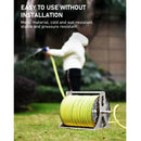 Large Stainless Steel Garden Hose Reel Cart Portable Pipe Holder Heavy Duty Water Pipe Storage Rack With Crank Handle for 1/2inch Hose up to 60M
