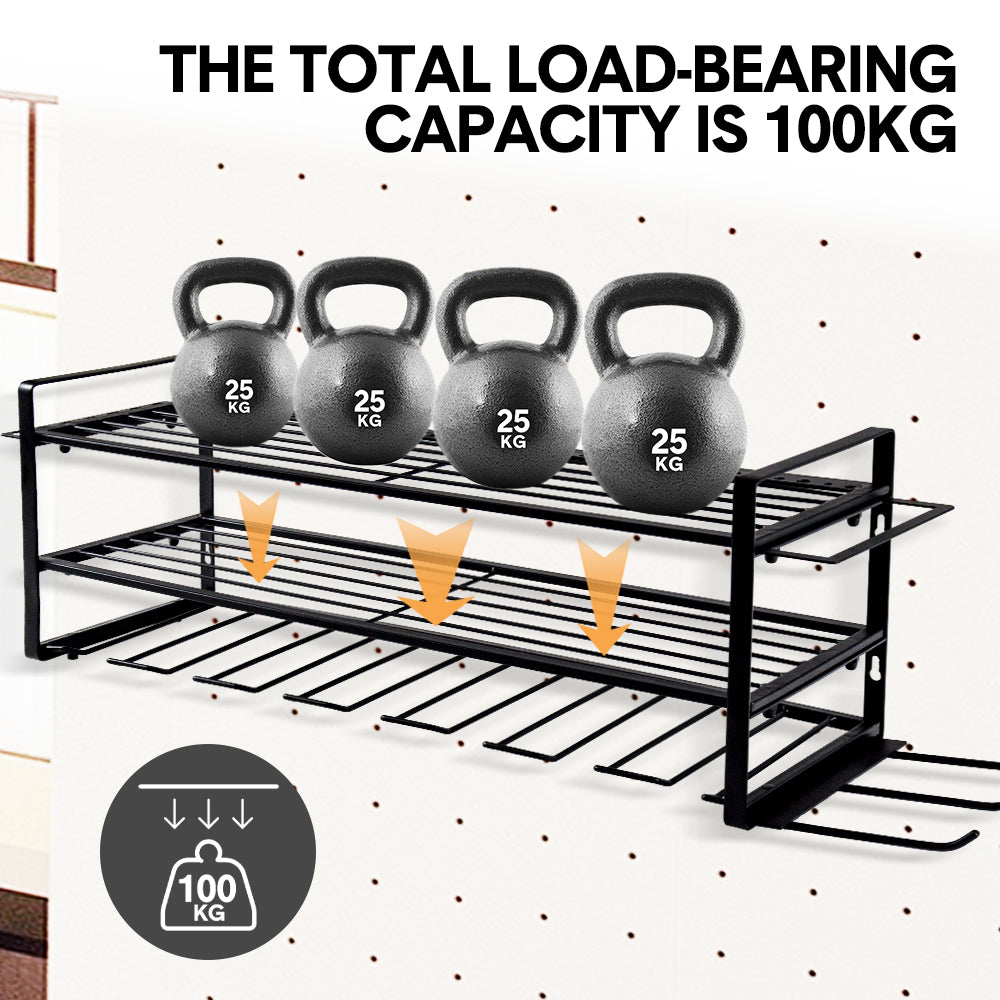 Power Tool Organizer Wall Mount 7 Drill Holder 3 Layer Heavy Duty Metal for Drill Plier Hammer Rack Suitable for Workshop Garage