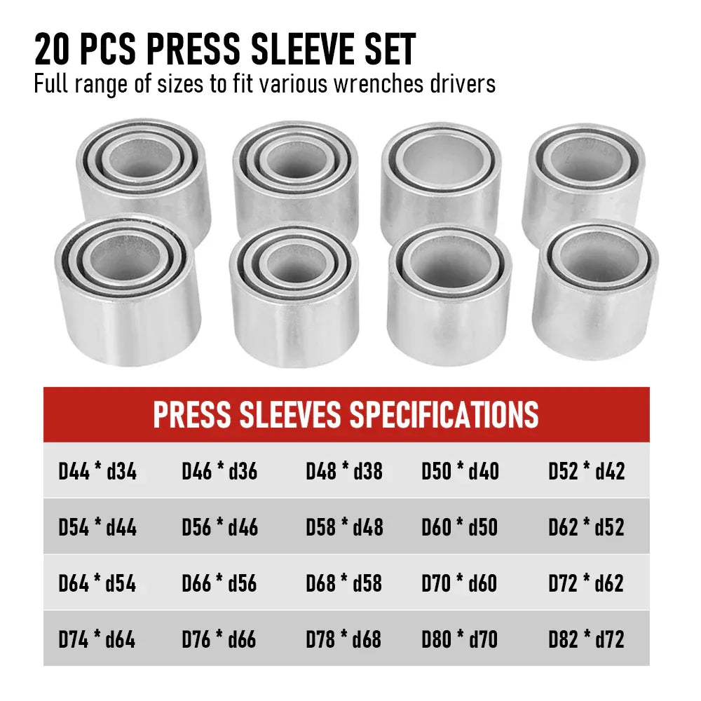 30 PCS Pull and Press Sleeve Kit 45