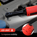 Cordless Electric Ratchet Wrench Set 12V Power Electric Ratchet Wrench 3/8inch 400 RPM Variable Speed with Sockets Two 2000mAh Batteries and Charger