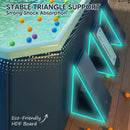 2.6m Foldable Pool PVC Non Inflatable Large Rectangle Pool Holding up to 6 People Hard Thickened Paddling Pool Easy Collapsible and Drainage 260×165×55cm