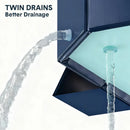 2.6m Foldable Pool PVC Non Inflatable Large Rectangle Pool Holding up to 6 People Hard Thickened Paddling Pool Easy Collapsible and Drainage 260×165×55cm