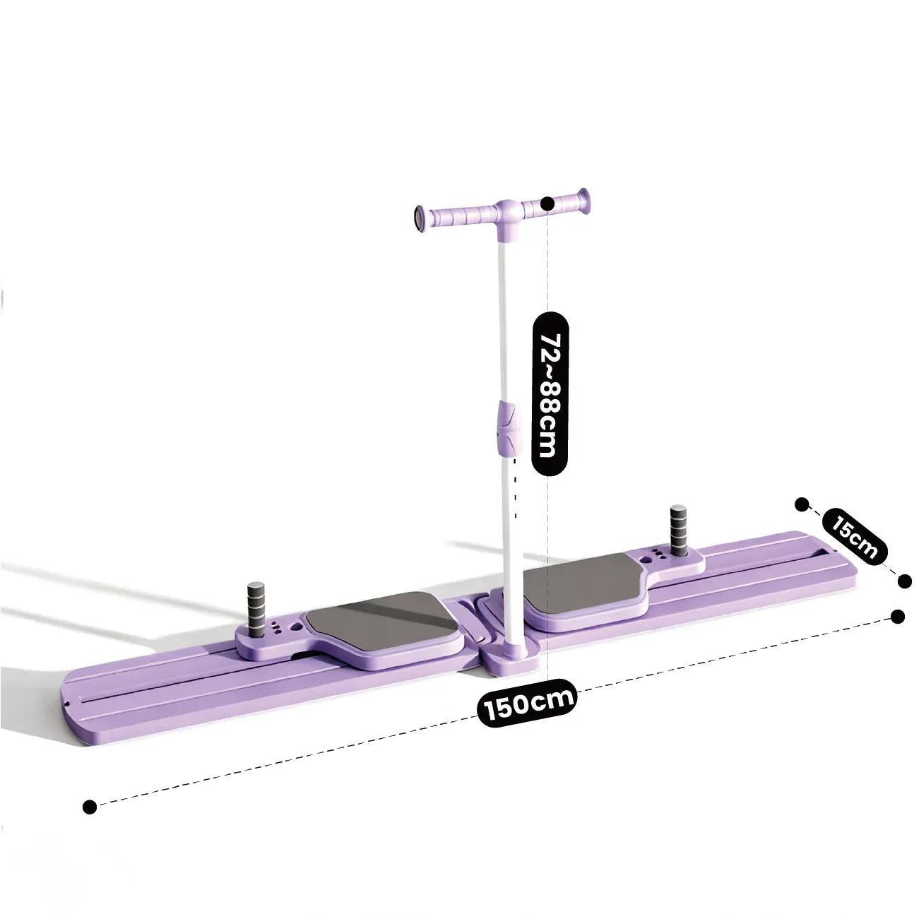 Multifunctional Pilates Reformer Board Foldable Leg Exercise Machine with Height Adjustable T-Handle Low Noise Home Fitness Equipment Strength Building