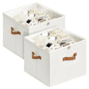 2 Pack Shoe Organizer Zipper Clear Lid Fabric Shoe Storage Box Space Saving Beige Shoe Holder for Closet and Adjustable Dividers Fits up to 16 Pairs