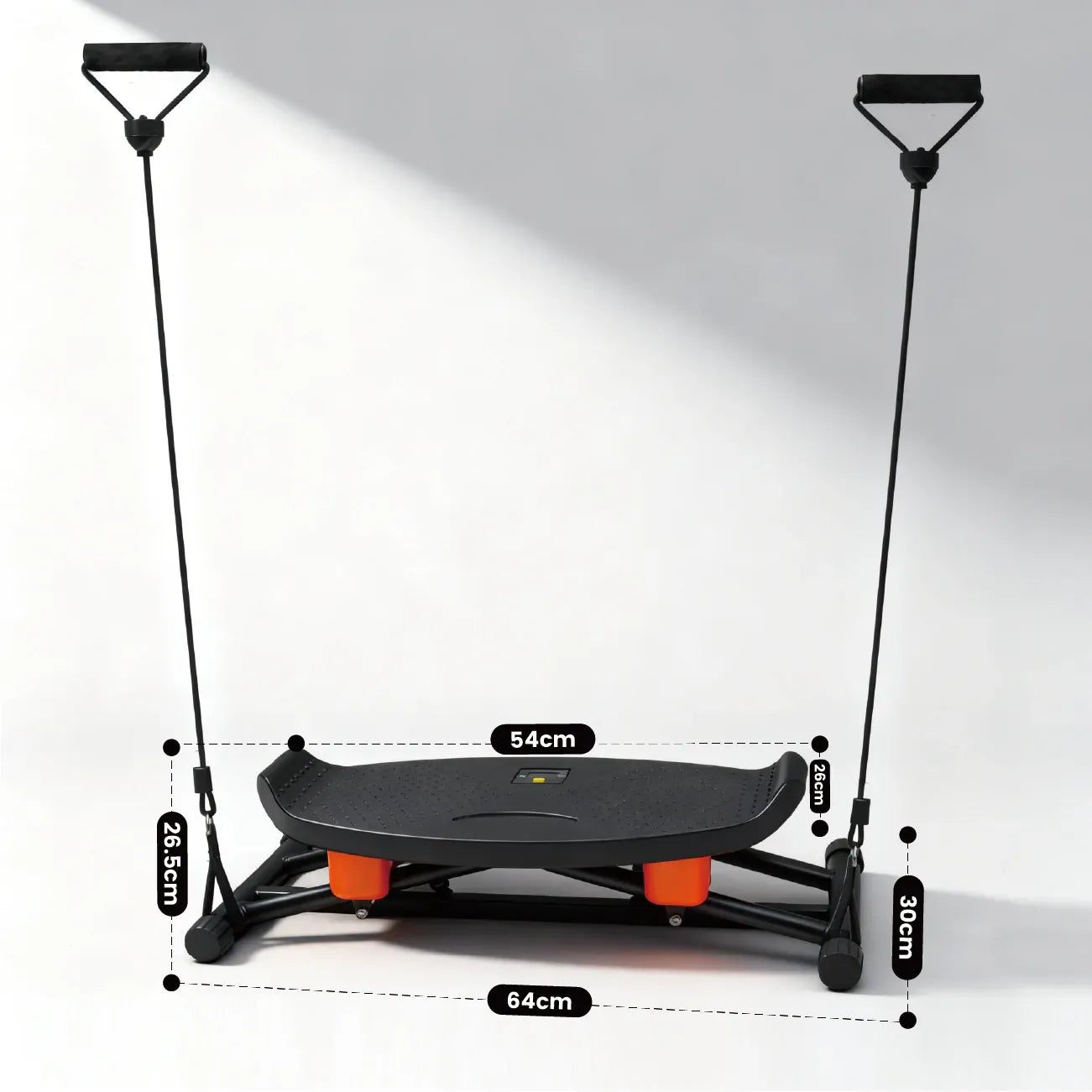 Simulate Ski Training Board Non-Slip Slide Stepper Training Machine with 2 Resistance Bands and Real-time Display Indoor Cardio Full Body Fitness Equipment
