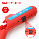 Wire Stripper Ergonomic Curved Handle Cable Stripping Splitting Cut Tool Wide Stripping Ranges Hand Tool with 6 Size Planer Holes for Electrical