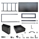 80cm Study Desk Home Office Computer Desk with 2 Fabric Drawers Side Pocket and Hook Modern Small Writing Table for Bedroom Dorm Small Spaces Black