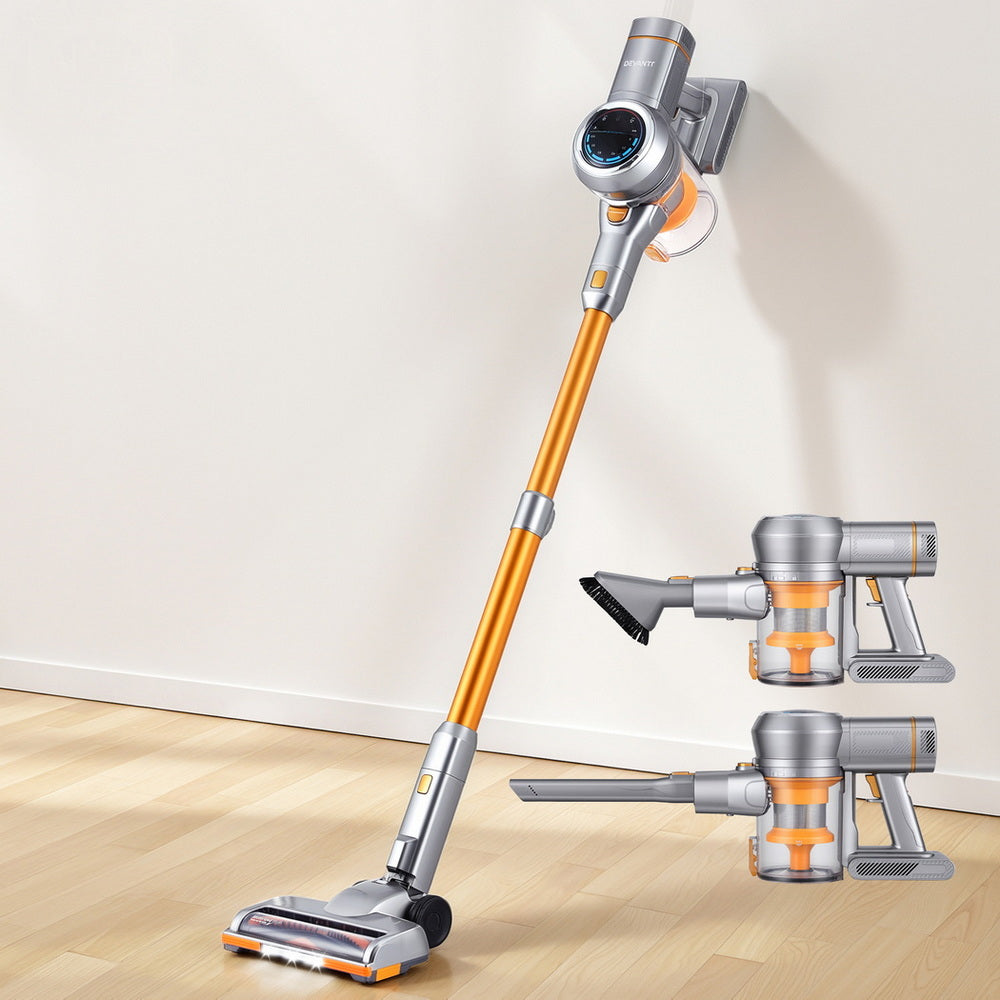 Devanti 300W Stick Vacuum Cleaner Cordless Self-Standing Golden