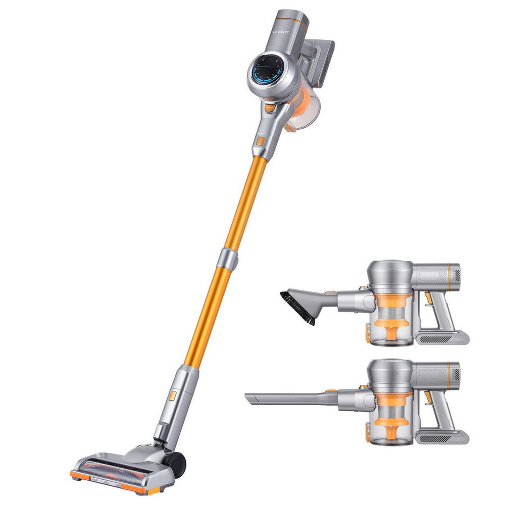 Devanti 300W Stick Vacuum Cleaner Cordless Self-Standing Golden