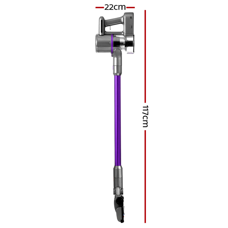 Devanti Stick Vacuum Cleaner Bagless Cordless 120W Purple