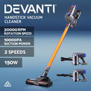 Devanti Stick Vacuum Cleaner Bagless Cordless 150W Gold