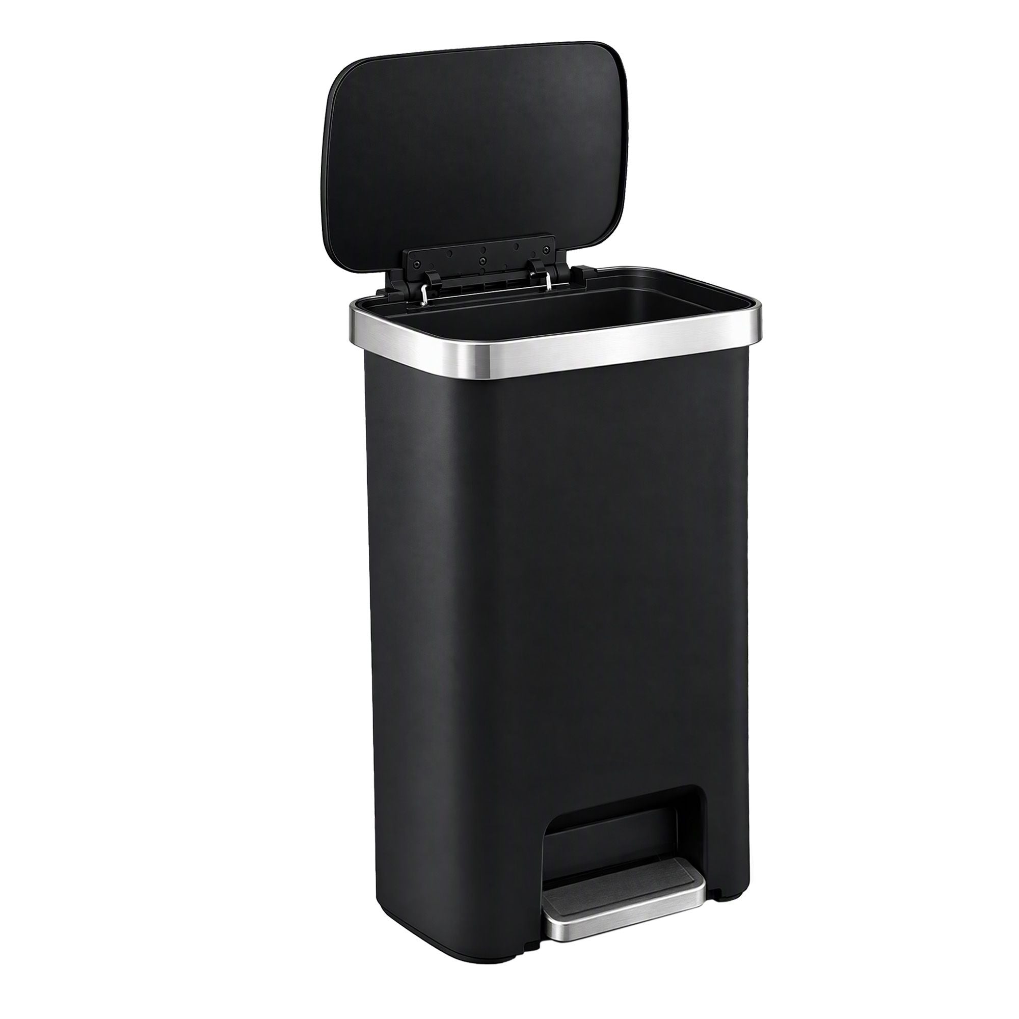 Artiss Rubbish Bin 51L Kitchen Pedal Soft Close Lid Liner Pocket Black
