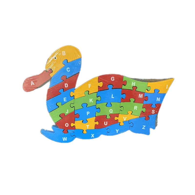 WOODEN ANIMAL PUZZLES ALPHABET AND NUMBER ASSORTED