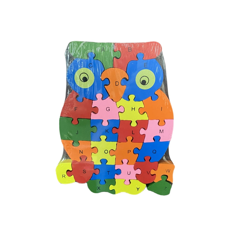 WOODEN ANIMAL PUZZLES ALPHABET AND NUMBER ASSORTED