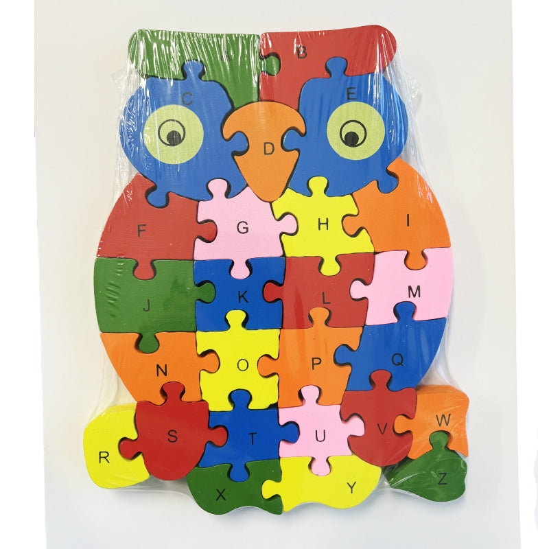 WOODEN ANIMAL PUZZLES ALPHABET AND NUMBER ASSORTED