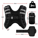 Everfit 3kg Weighted Vest Men Women, Reflective Running Vest with Armband Pouch