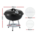 Grillz Charcoal BBQ Grill Portable with Lid for Camping Outdoor
